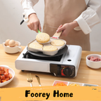 Foorey Home Egg Pan 4 Cup Nonstick Frying Omelette Pan with Lid for Breakfast Skillet for Eggs Pancake with 1 Spatula 1 Brush