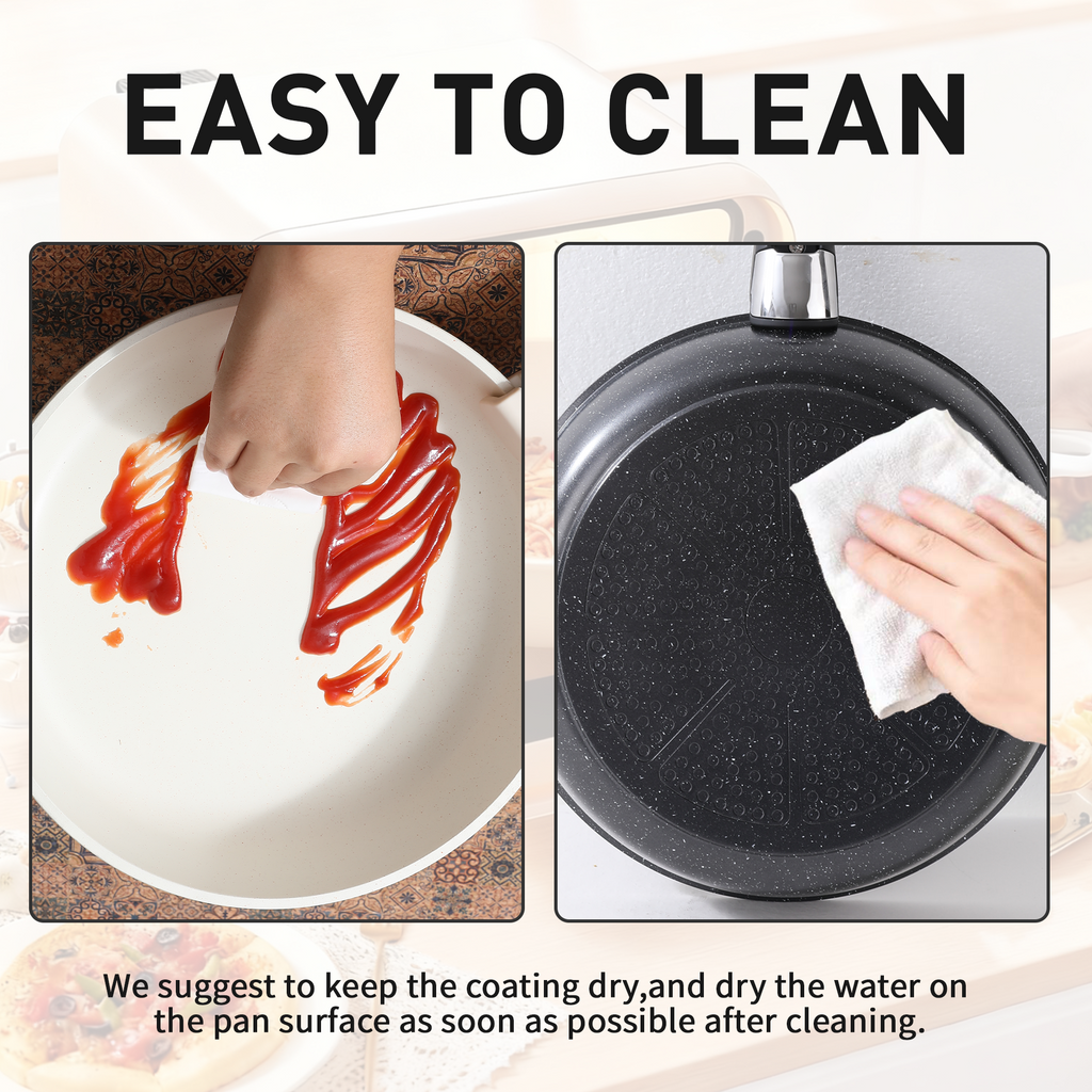 Foorey Home Ceramic Cookware Set 9 Pcs Pots and Pans Set with Detachable Handles Cooking Pan Saucepan Set Skillet Healthy Induction Cookware Oven Safe Dishwasher RV Kitchen