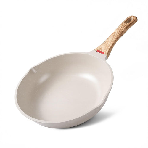 Foorey Home Non Stick Frying Pan Heat-Resistant Handle Nonstick Skillet Cookware Healthy Omelette Pan Compatible with All Stoves 9.44 Inch