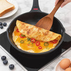 Foorey Home Non Stick Frying Pan Heat-Resistant Handle Nonstick Skillet Cookware Healthy Omelette Pan Compatible with All Stoves 9.44 Inch