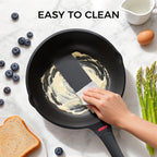 Foorey Home Non Stick Frying Pan Heat-Resistant Handle Nonstick Skillet Cookware Healthy Omelette Pan Compatible with All Stoves 9.44 Inch