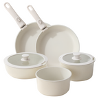 Foorey Home Ceramic Cookware Set 9 Pcs Pots and Pans Set with Detachable Handles Cooking Pan Saucepan Set Skillet Healthy Induction Cookware Oven Safe Dishwasher RV Kitchen