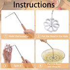 Foorey Home Rosette Maker with 8 Heads Bunuelos Mold with 2 Handle Waffle Cooking Stamp Cookie Press Mold for Kitchen Baking Funnel Cake Mould Star Flower Circle Heart Hexagon Square 10 Pieces