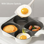 Foorey Home Egg Pan Upgraded Titanium 4-Cup Nonstick Fried Egg Omelette Pan with Ergonomic Handle Breakfast Skillet Pancake Gas Stove and Induction Compatible Ideal for Mom