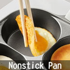 Foorey Home Egg Pan Upgraded Titanium 4-Cup Nonstick Fried Egg Omelette Pan with Ergonomic Handle Breakfast Skillet Pancake Gas Stove and Induction Compatible Ideal for Mom